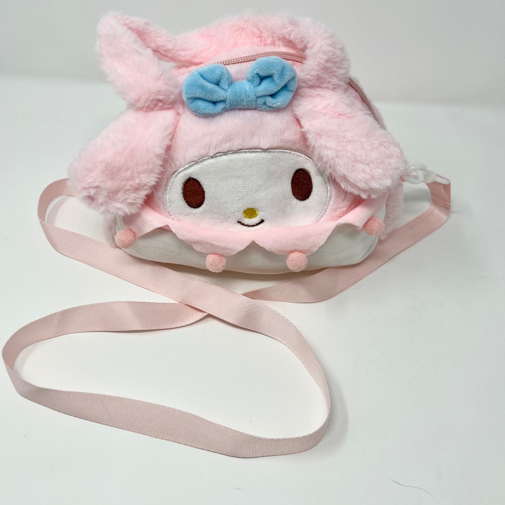 Sanrio My Melody Pink Plush Crossbody Bag Kawaii Faux Fur Character Purse - Picture 1 of 8
